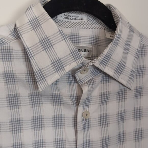Jhane Barnes Button Down Shirt Checkered Plaid Cotton Flip Convertible Cuffs - Picture 3 of 11